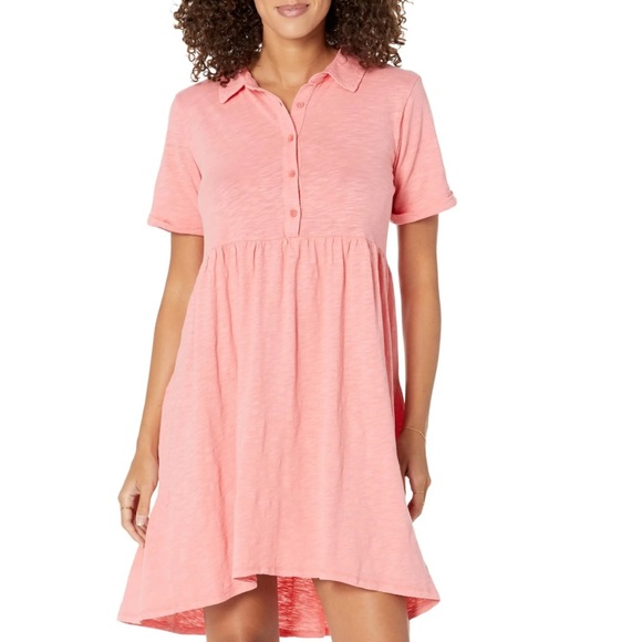 Mododoc Slub Jersey Roll-Up Sleeve Tiered Back Dress Size S - Picture 7 of 10